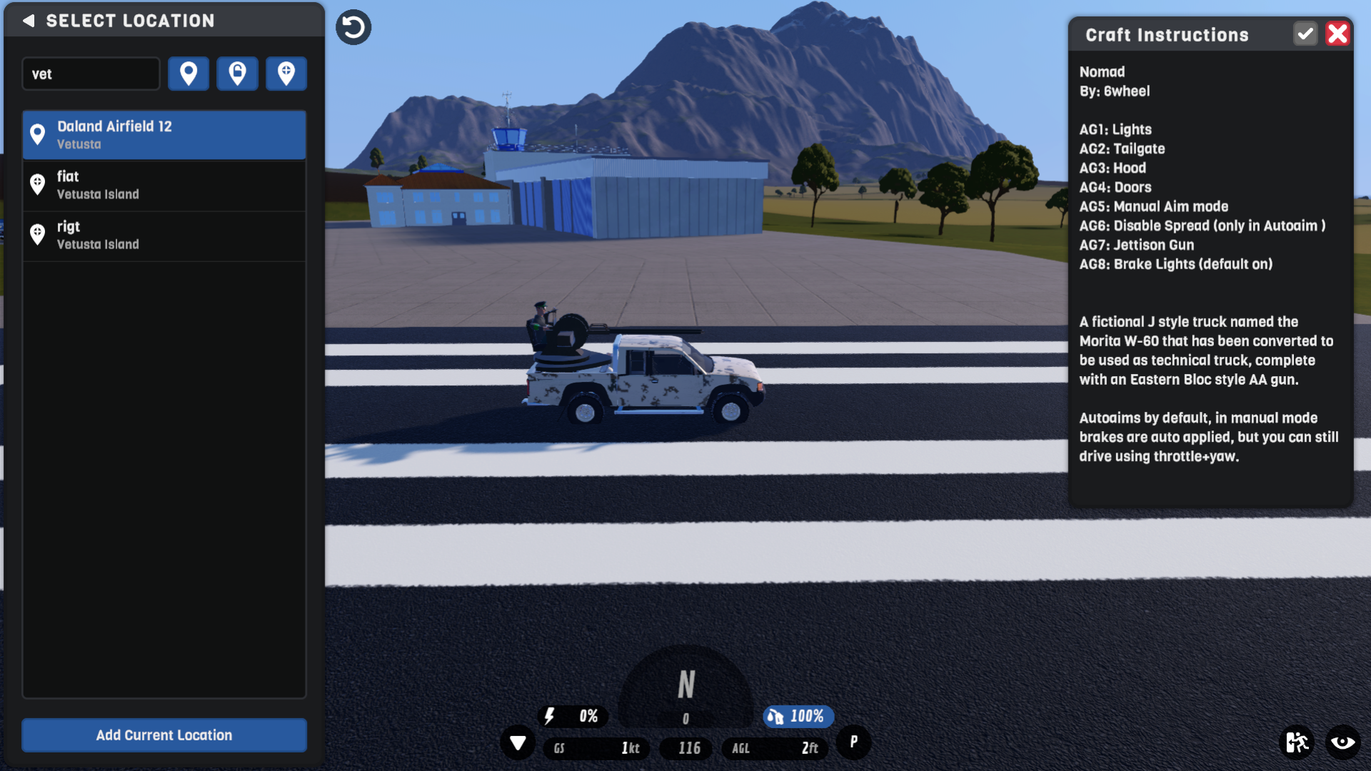 SimplePlanes Daland Airfield's spawn location island just says "Vetusta ...