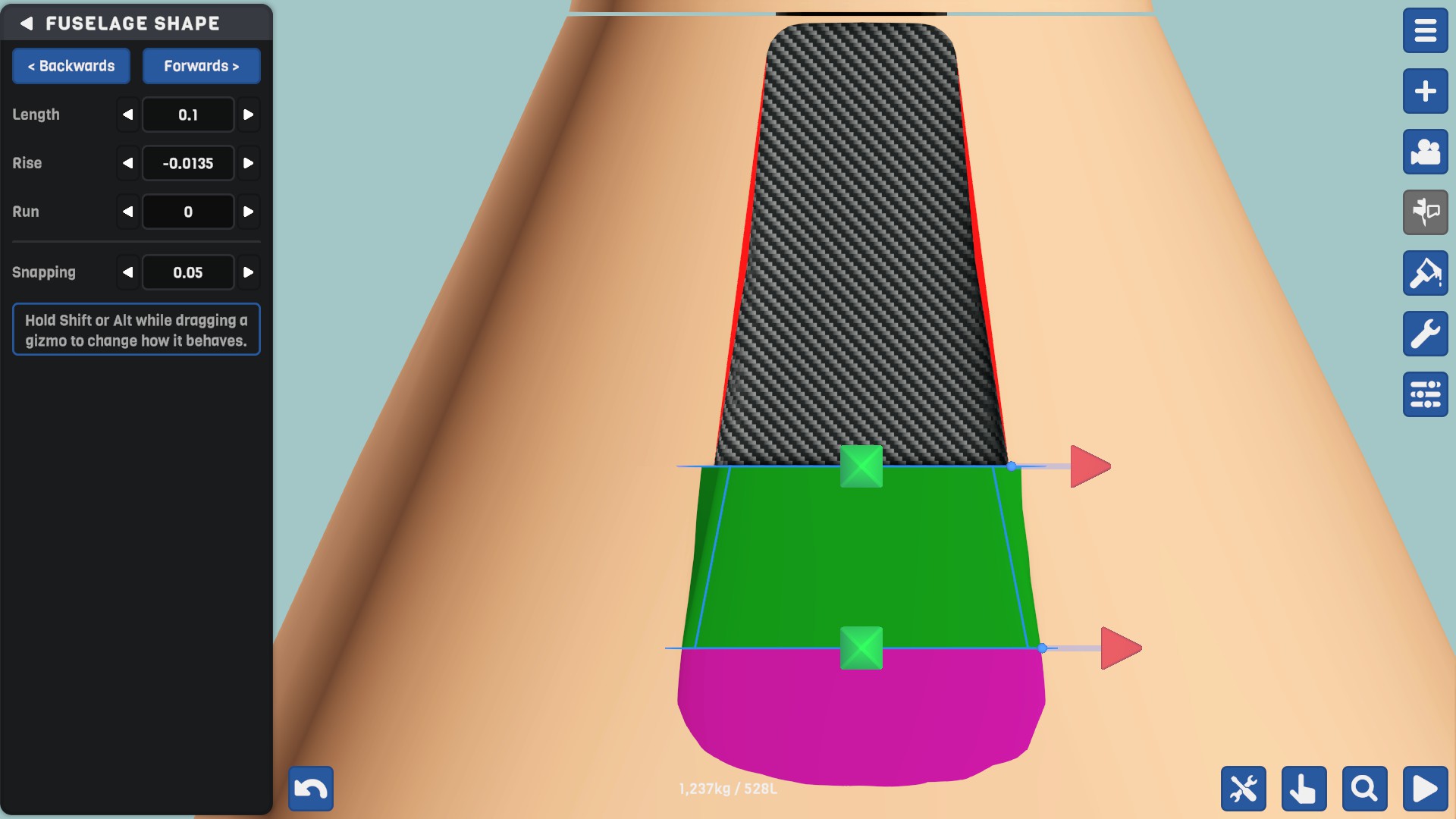 SimplePlanes Broken structure of fuselages and cones